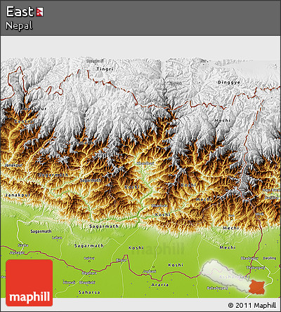 Physical 3D Map of East