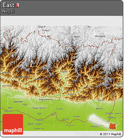 Physical 3D Map of East