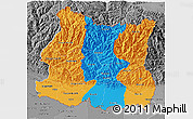 Political 3D Map of East, desaturated