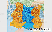 Political 3D Map of East, lighten