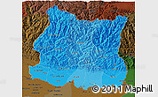 Political Shades 3D Map of East, darken