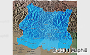 Political Shades 3D Map of East, darken, semi-desaturated