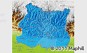 Political Shades 3D Map of East, physical outside