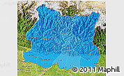 Political Shades 3D Map of East, satellite outside