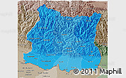 Political Shades 3D Map of East, semi-desaturated