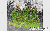 Satellite 3D Map of East, desaturated