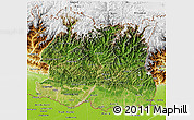 Satellite 3D Map of East, physical outside