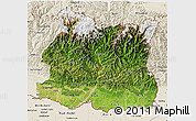 Satellite 3D Map of East, shaded relief outside