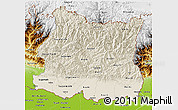 Shaded Relief 3D Map of East, physical outside
