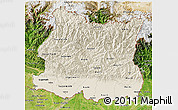 Shaded Relief 3D Map of East, satellite outside