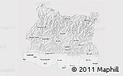 Silver Style 3D Map of East, single color outside