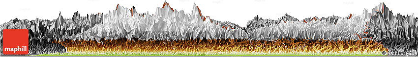 Physical Horizon Map of East, darken, desaturated