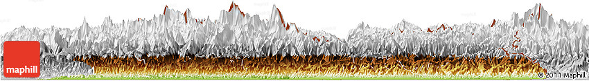 Physical Horizon Map of East, lighten, desaturated