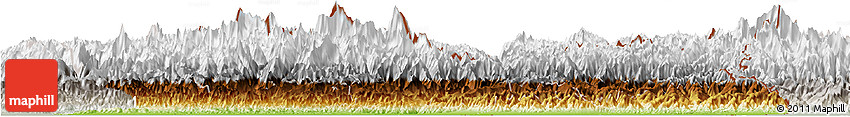 Physical Horizon Map of East, lighten, semi-desaturated