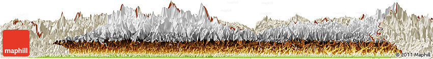 Physical Horizon Map of East, shaded relief outside