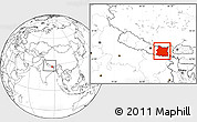 Blank Location Map of East, within the entire country
