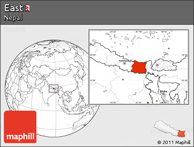 Blank Location Map of East