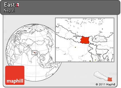 Blank Location Map of East