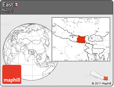 Blank Location Map of East