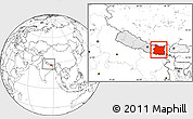 Blank Location Map of East, highlighted country, within the entire country