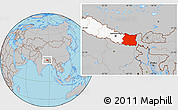 Gray Location Map of East, highlighted country