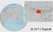 Gray Location Map of East, hill shading