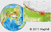 Physical Location Map of East, within the entire country