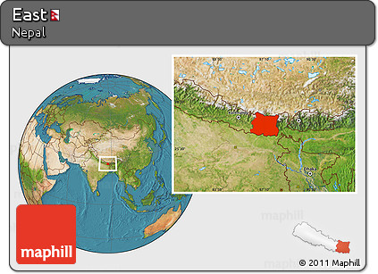 Satellite Location Map of East