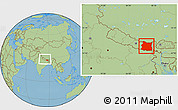 Savanna Style Location Map of East, within the entire country