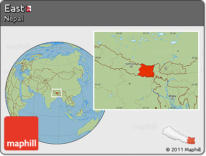 Savanna Style Location Map of East
