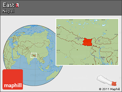 Savanna Style Location Map of East