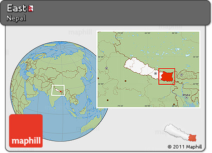 Savanna Style Location Map of East, highlighted country, within the entire country