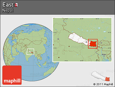 Savanna Style Location Map of East, highlighted country, within the entire country