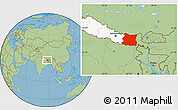 Savanna Style Location Map of East, highlighted country