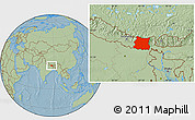 Savanna Style Location Map of East, hill shading