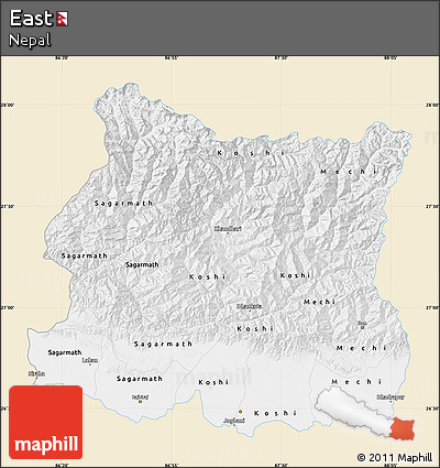 Classic Style Map of East, single color outside