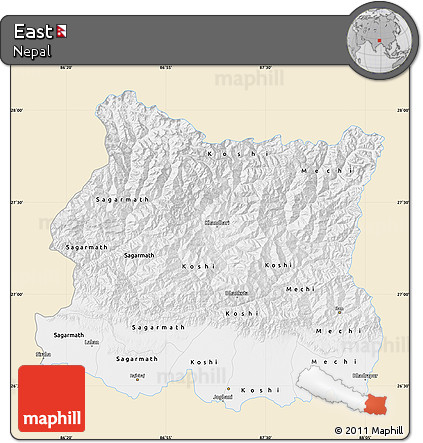 Classic Style Map of East, single color outside