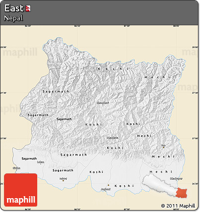 Classic Style Map of East, single color outside