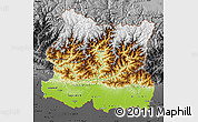 Physical Map of East, darken, desaturated