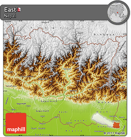 Physical Map of East