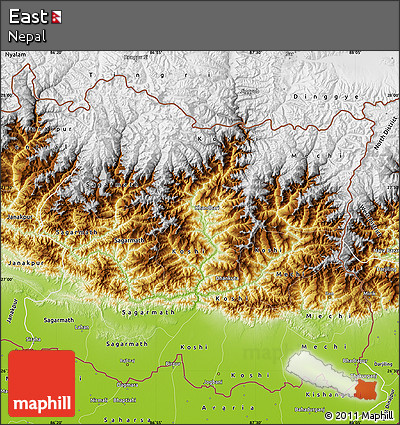 Physical Map of East