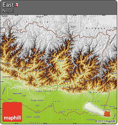 Physical Map of East