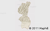 Shaded Relief 3D Map of Mechi, cropped outside