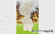 Shaded Relief 3D Map of Mechi, physical outside