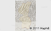 Shaded Relief 3D Map of Mechi, semi-desaturated