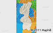 Shaded Relief Map of Mechi, political outside