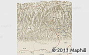 Shaded Relief Panoramic Map of Mechi