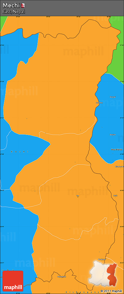 Political Simple Map of Mechi
