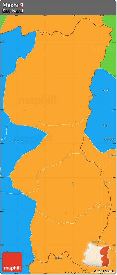 Political Simple Map of Mechi