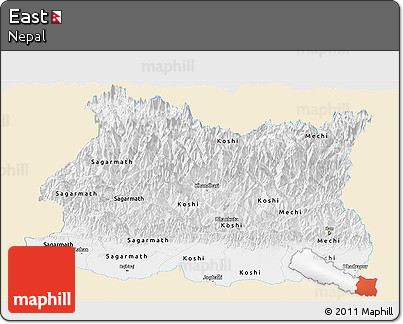 Classic Style Panoramic Map of East, single color outside